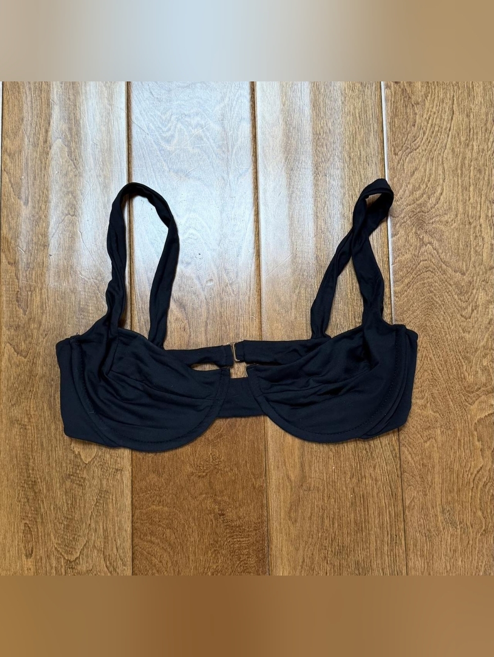 Indah Women's Black Stretchy Bandeau Bikini Top